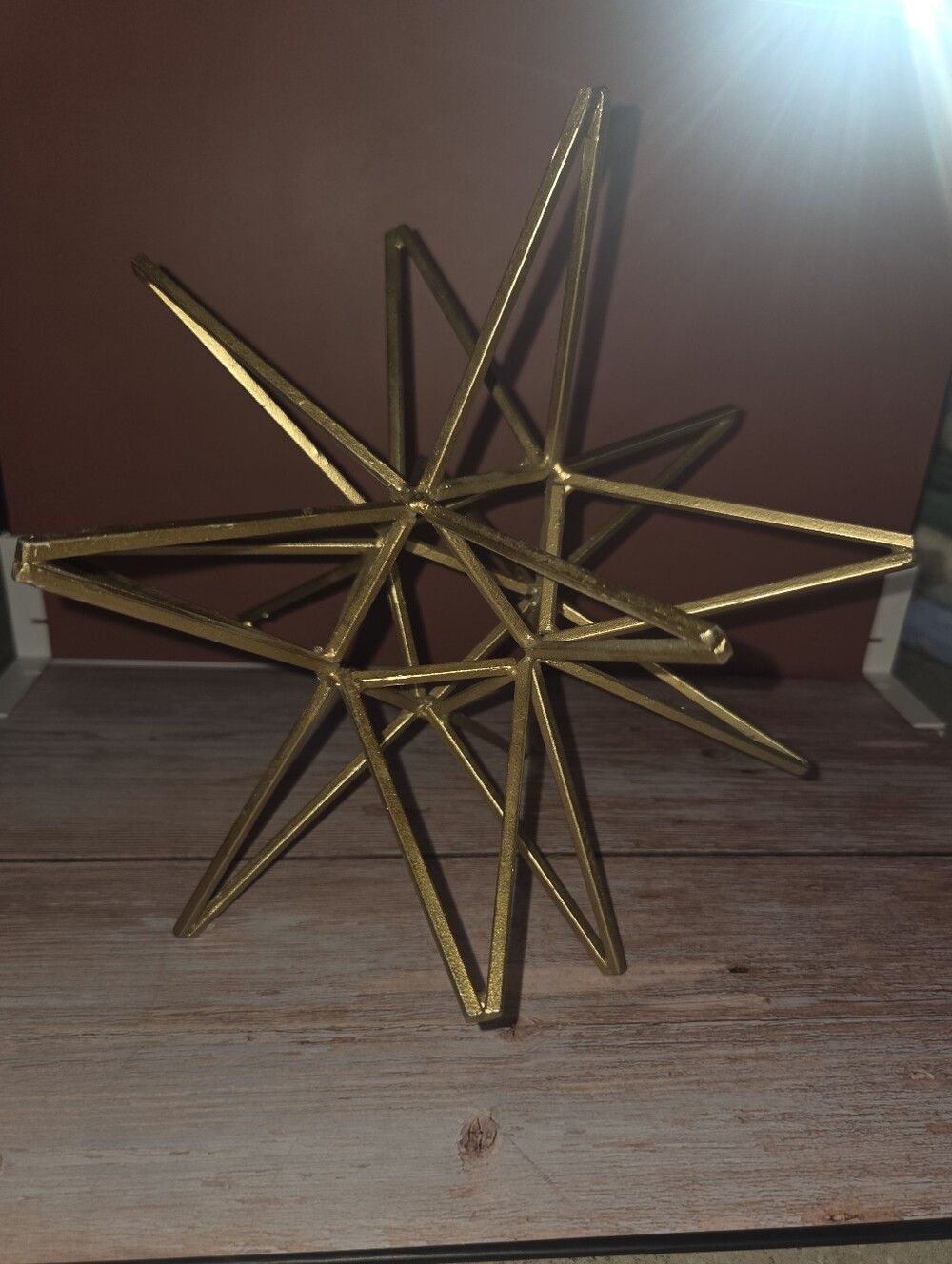 Gold Geometric Star Sculpture Decorative Accent